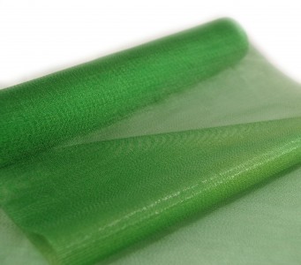 Organza metallisch glitzernd 35 cm x 10 m grün - Tischläufer - Dekorationsstoff 